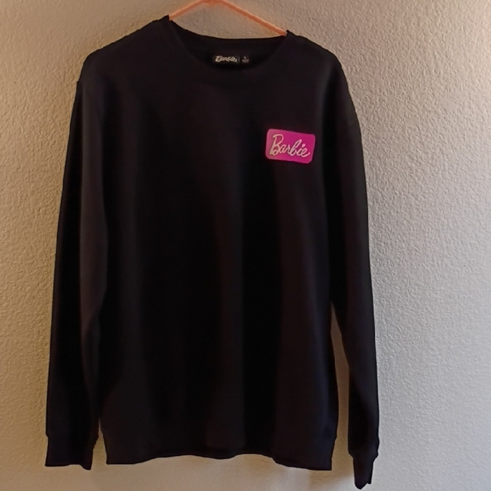 New Barbie Black Sweatshirt with Pink Logo